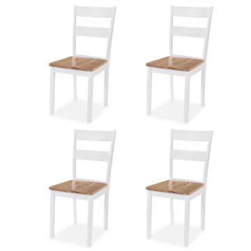 Dining Set 5 Pieces MDF & Rubberwood - White