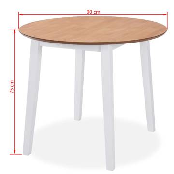 Dining Set 5 Pieces MDF & Rubberwood - White