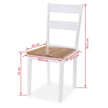 Dining Set 5 Pieces MDF & Rubberwood - White