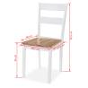 Dining Set 5 Pieces MDF & Rubberwood - White