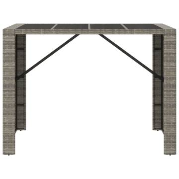 Stylish Grey Bar Table with Glass Top | 145x80 cm | Hipo Market