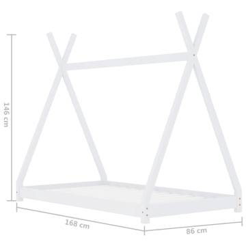 Kids Bed Frame White Solid Pine Wood 80x160 cm | Hipomarket