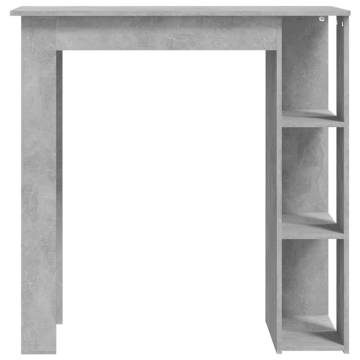 Stylish Concrete Grey Bar Table with Shelf - Compact Design