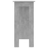 Stylish Concrete Grey Bar Table with Shelf - Compact Design