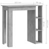 Stylish Concrete Grey Bar Table with Shelf - Compact Design