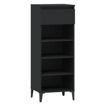 Elegant Black Shoe Rack - Space-Saving Storage Solution