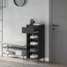 Elegant Black Shoe Rack - Space-Saving Storage Solution