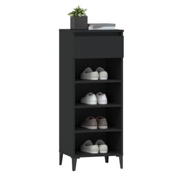 Elegant Black Shoe Rack - Space-Saving Storage Solution