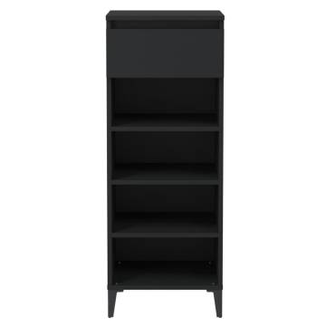 Elegant Black Shoe Rack - Space-Saving Storage Solution