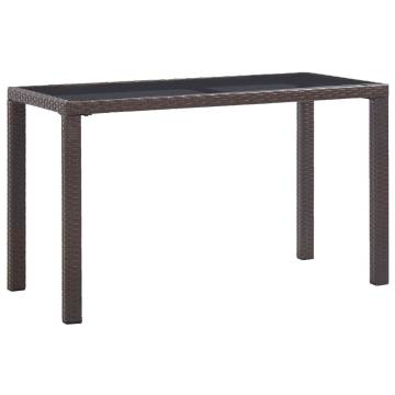 Stylish Brown Poly Rattan Garden Table - 123x60x74 cm