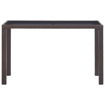 Stylish Brown Poly Rattan Garden Table - 123x60x74 cm