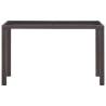 Stylish Brown Poly Rattan Garden Table - 123x60x74 cm