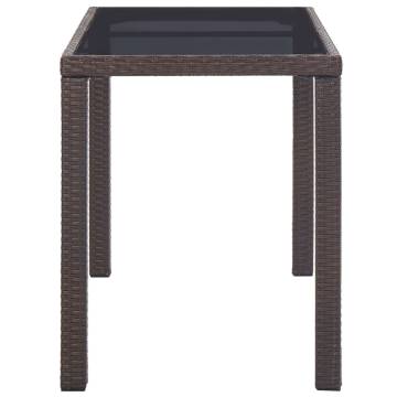 Stylish Brown Poly Rattan Garden Table - 123x60x74 cm