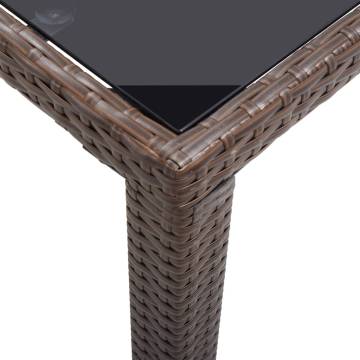 Stylish Brown Poly Rattan Garden Table - 123x60x74 cm