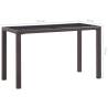 Stylish Brown Poly Rattan Garden Table - 123x60x74 cm