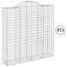 Arched Gabion Baskets - 11 pcs Galvanised Iron | HipoMarket