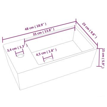 Modern Ceramic Square Sink Basin Faucet | Hipo Market
