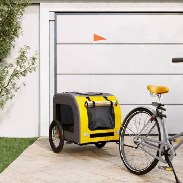 Pet Bike Trailer - Yellow & Grey Oxford Fabric and Iron