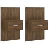 Wall-mounted Bedside Cabinets - 2 pcs Brown Oak | Hipo Market