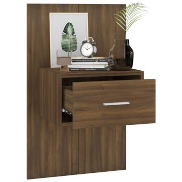 Wall-mounted Bedside Cabinets - 2 pcs Brown Oak | Hipo Market