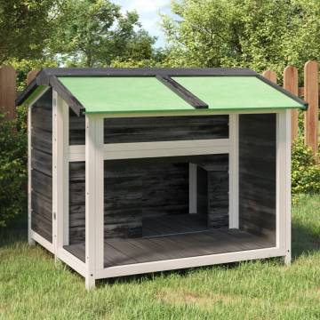 Dog Kennel Grey 96x87x80.5 cm - Solid Wood Pine | HipoMarket