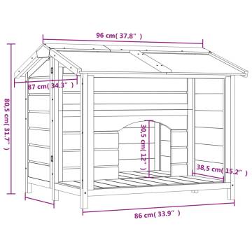 Dog Kennel Grey 96x87x80.5 cm - Solid Wood Pine | HipoMarket