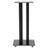 Speaker Stands 2 pcs | Tempered Glass & Pillars Design - Black