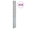 Garden Fence Posts 10 pcs Silver 160 cm Galvanised Steel Size 160 cm Quantity in Package 10 