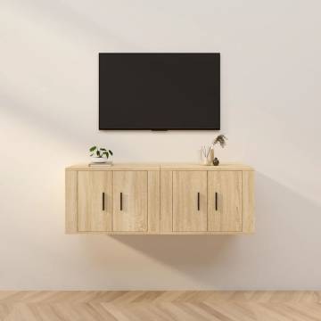 Wall-Mounted TV Cabinets 2 pcs Sonoma Oak - Stylish Storage