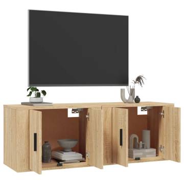 Wall-Mounted TV Cabinets 2 pcs Sonoma Oak - Stylish Storage