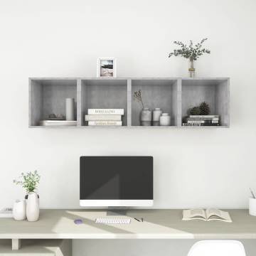 Wall Cabinets - 4 pcs Concrete Grey 37x37x37 cm - Hipomarket