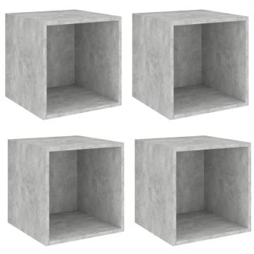 Wall Cabinets - 4 pcs Concrete Grey 37x37x37 cm - Hipomarket