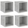 Wall Cabinets - 4 pcs Concrete Grey 37x37x37 cm - Hipomarket