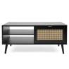 Finori Vienna 55A Coffee Table - Black & Rattan Print