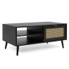 Finori Vienna 55A Coffee Table - Black & Rattan Print