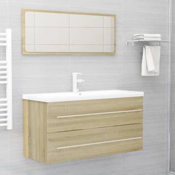 2 Piece Bathroom Furniture Set - Sonoma Oak | HipoMarket