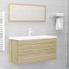 2 Piece Bathroom Furniture Set Sonoma Oak Engineered Wood Colour sonoma oak Number of 1 Number of Pieces 