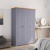 3-Door Grey Wardrobe | Pine Panama Range - 118x50x171.5 cm