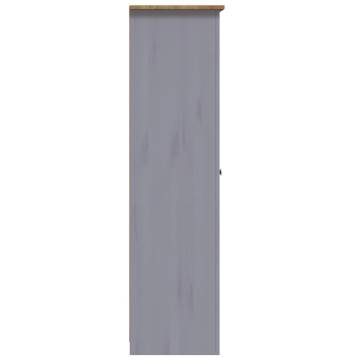 3-Door Grey Wardrobe | Pine Panama Range - 118x50x171.5 cm