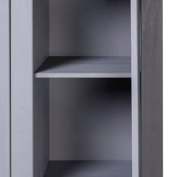 3-Door Grey Wardrobe | Pine Panama Range - 118x50x171.5 cm