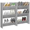 Wall Shoe Cabinets Set - Modern Concrete Grey Storage Solution