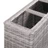 Garden Raised Bed with 4 Pots – Durable Poly Rattan Grey