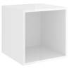 High Gloss White Wall Cabinets - 4 pcs 37x37x37 cm | Hipomarket