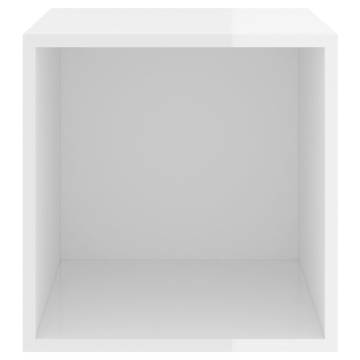 High Gloss White Wall Cabinets - 4 pcs 37x37x37 cm | Hipomarket