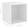 High Gloss White Wall Cabinets - 4 pcs 37x37x37 cm | Hipomarket