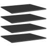 Bookshelf Boards 4 pcs High Gloss Black 60x50x1.5 cm Engineered Wood Colour high gloss black Size 60 x 50 x 1.5 cm Quantity in Package 4 