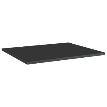 High Gloss Black Bookshelf Boards - 4 pcs | HipoMarket UK