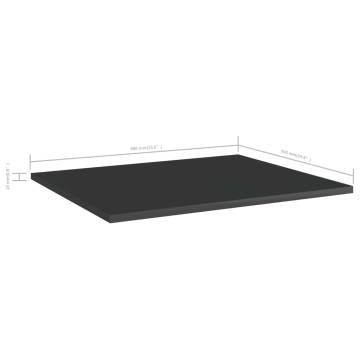 High Gloss Black Bookshelf Boards - 4 pcs | HipoMarket UK