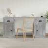 Elegant Grey Sonoma Desk with Cabinet - HipoMarket