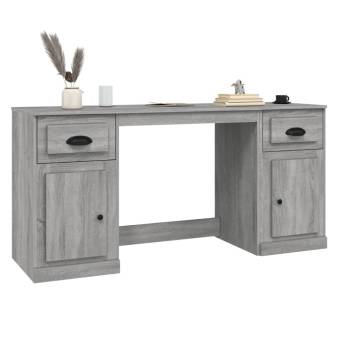 Elegant Grey Sonoma Desk with Cabinet - HipoMarket